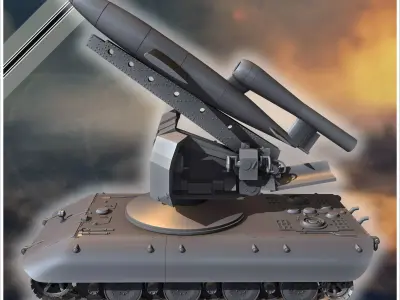 E-100 mit Raketenwerfer V-1 Rakete Entwicklung rocket artillery 3D print model