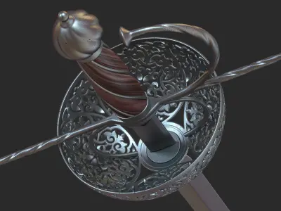 Rapier medieval sword 3D model