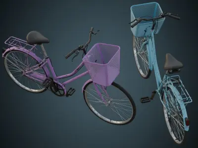 Bicycle 1B Low-poly 3D model