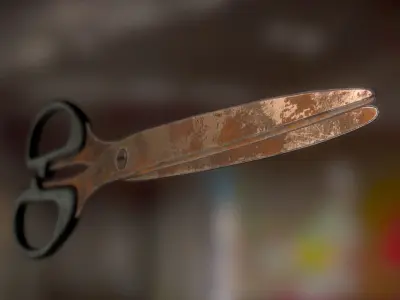 Scissors Rigged And Animated Rusty Version Low-poly 3D model