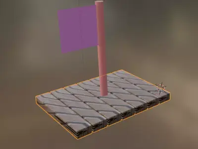Raft for fishing Free 3D model