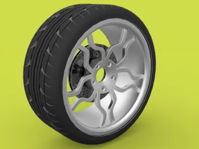 Tire Rim and disk Free 3D model