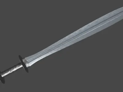 Xyphos sword with Khora handle Low-poly 3D model