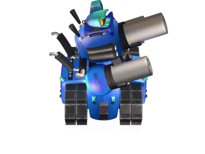 cartoon blue  Advanced Tank Low-poly 3D model