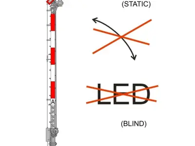 Railway Semaphore single arm static clear way 1-87 resin 3D print model