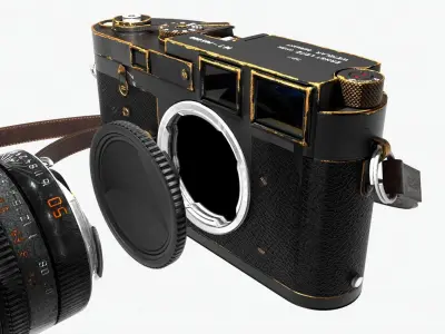 Vintage film camera Low-poly 3D model