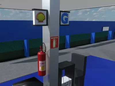 POSTO DE GASOLINA Low-poly 3D model