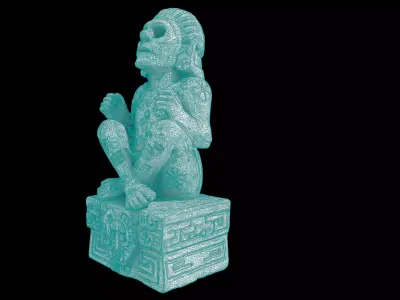 Aztec Stone Statue2 3D model