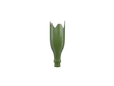 Broken Bottle v1 001 Low-poly 3D model