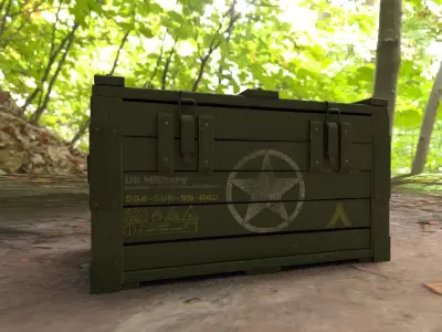 Ammo crate Game ready  Low-poly 3D model