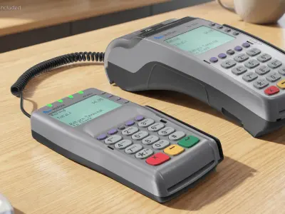 Verifone VX805 Card Reader with Coiled Cable 3D model