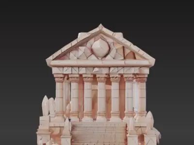 Low-Poly Ancient Temple 3D model