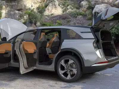 Lucid Gravity Electric Suv Gray with Lights Off 3D model