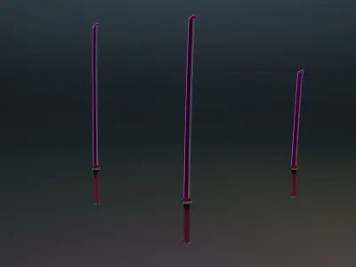 Sword Collection three poles Free low-poly 3D model
