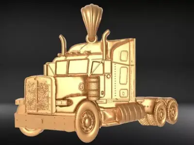 Semi Trailer Truck Pendant Necklace Jewelry 3D print model