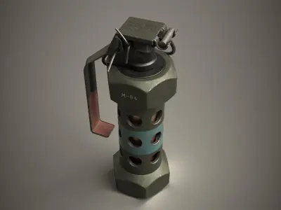 M84 stun grenade PBR low-poly game ready Low-poly 3D model