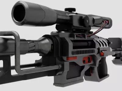 Tactical Sniper Rifle - Mid Poly FPS Game Asset Low-poly 3D model