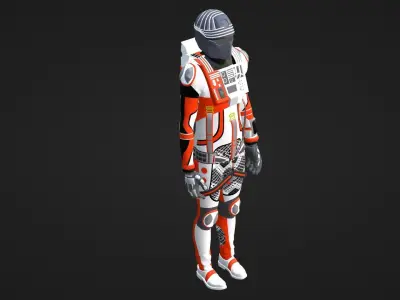Robot Soldier - Assault Soldier Low-poly 3D model 4