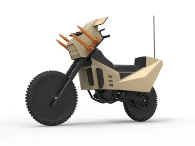 Military bike from Megaforce 1982 Scale 1 to 12 3D print model