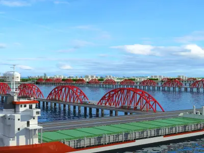 Yangkou Port Energy Port  Offshore Industrial Zone 3D model