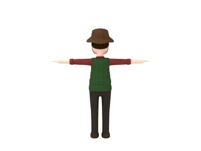 CartoonMan027 Camping Man 3D model