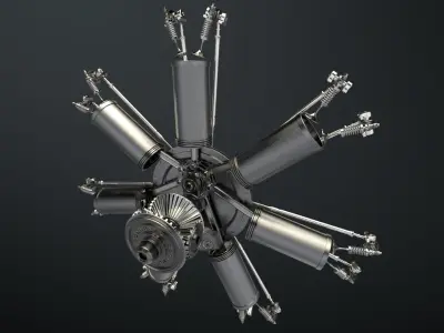 AirCraft Engine 3D model 6