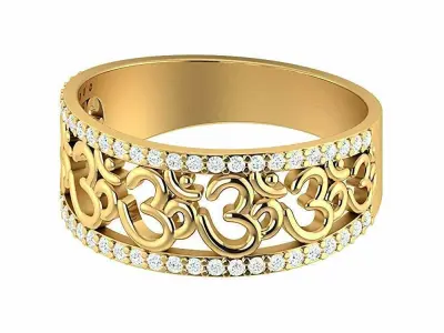 Om Diamond Ring 3D print model purchase