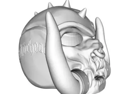 Motorhead helmet with horns and spikes 3D print model