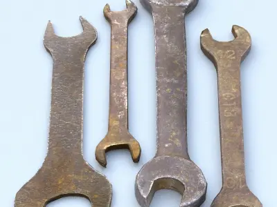 Wrenchs Low Poly wrenches - wrenches Low-poly 3D model