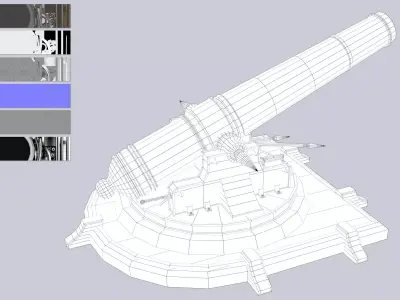 Fantasy cannon Low-poly 3D model