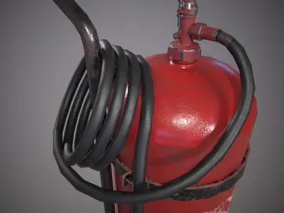 fire extinguisher Low-poly 3D model 11