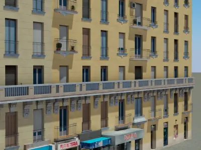 Building apartment - apartment Low-poly 3D model order