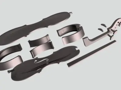 VIOLIN Stradivari design inspired 3D print model