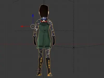 my army girl frd Free low-poly 3D model