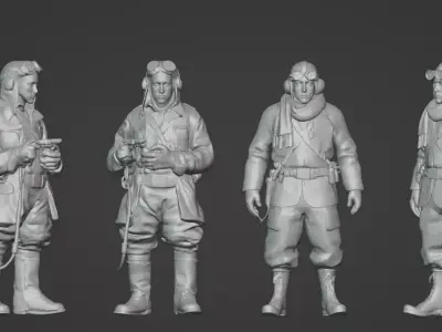 WWI Pilot High-Detail 3D Printable STL Models 3D print model