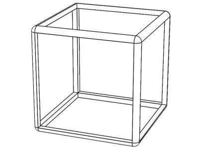 Wireframe Shape Cube Free 3D print model
