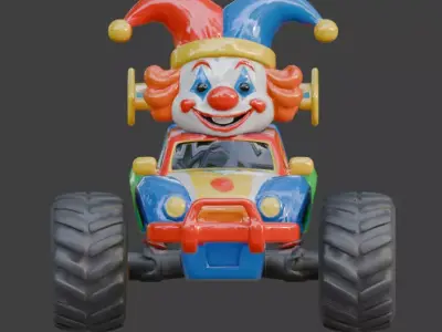 Clown Jester Monster Truck 3D Model Low-poly 3D model