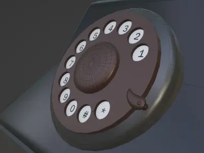 Banana Rotary Style phone Low-poly 3D model