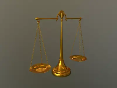Antique balance Scale model high poly no subdivision 3D model