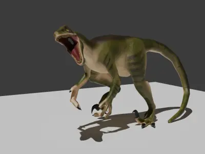 Raptor 3D Model Fully Rigged Free low-poly 3D model