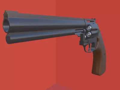 Realistic animated  6 shot revolver Free 3D model