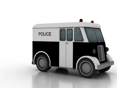 Marmon-Herrington Delivery-Van 1946 Police Low-poly 3D model