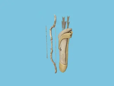 Archer Bow 02 Dragon Tooth - Quiver Fantasy Weaponry Low-poly 3D model