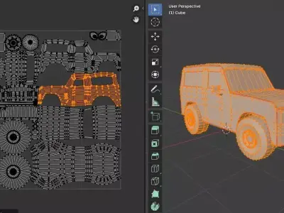  Low-Poly Jeep 2 Game-ready Vehicle car FBX OBJ Low-poly 3D model