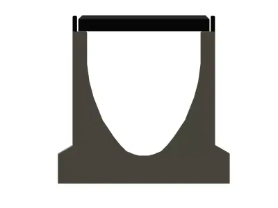 Concrete Trench Drain System V150 2000mm with Slotted Grate Modu 3D model