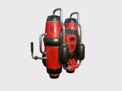 Jetpack A04 Red Black - SciFi Character Design Low-poly 3D model