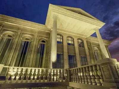 Grand Wedding exterior facade sketchup model with lumion  3D model