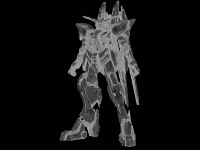 GUNDAM BAEL rigged with realistic texture blender maya Low-poly 3D model