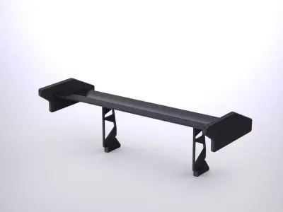 Carbon spoiler automotive style tuning 3D model