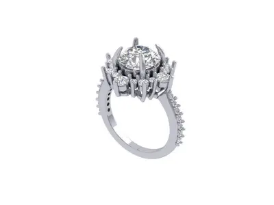 Solitaire Engagement Ring 3D print model 116